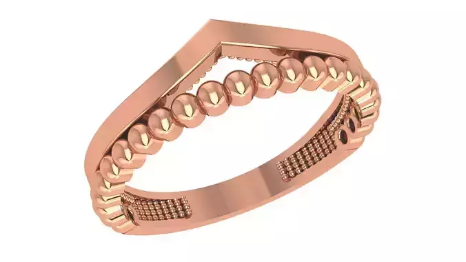 Beads Wire Plain Gold Ring 3dm stl renders details 3D print model