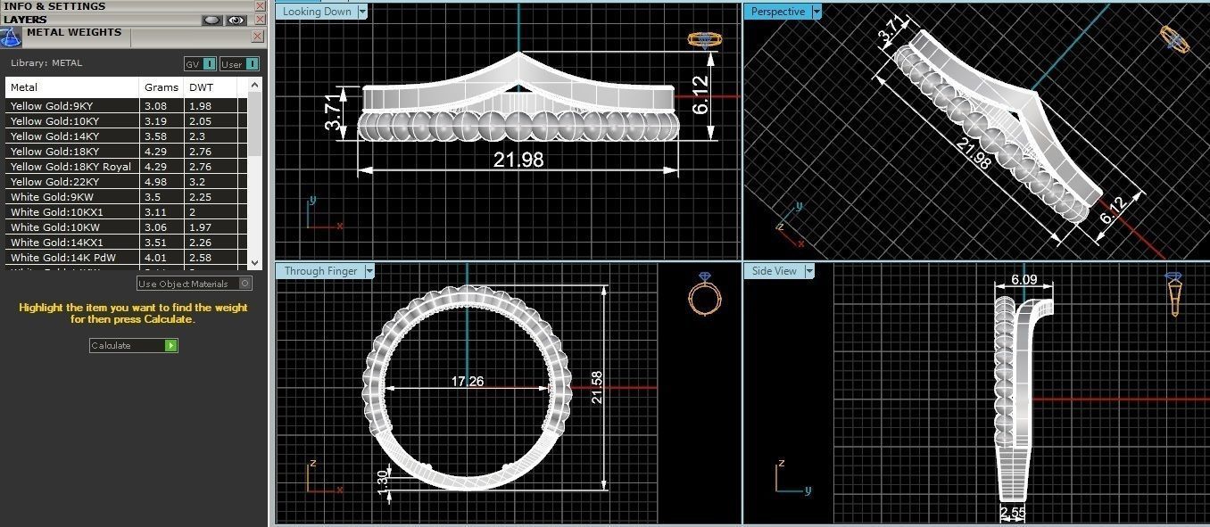 Beads Wire Plain Gold Ring 3dm stl renders details 3D print model_3