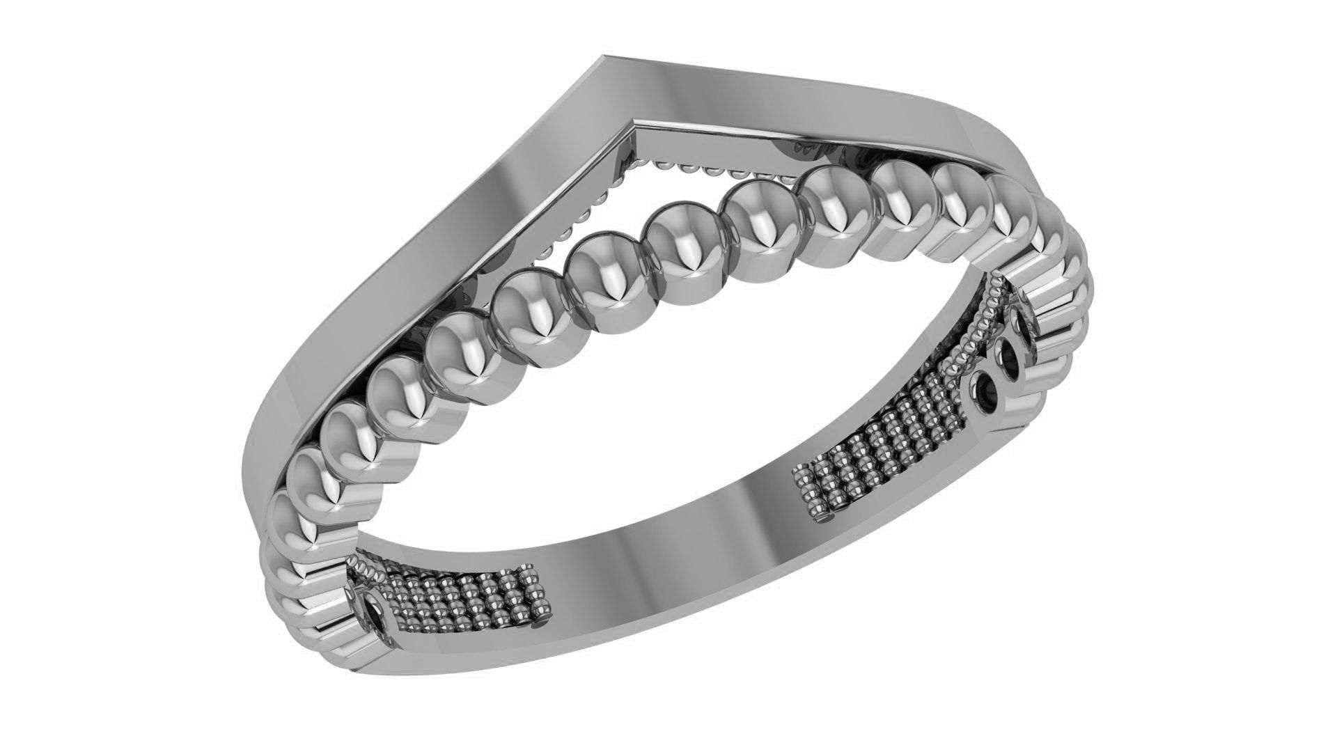 Beads Wire Plain Gold Ring 3dm stl renders details 3D print model_2