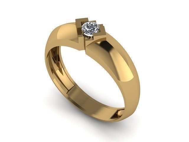 solitair ring for man 3D print model