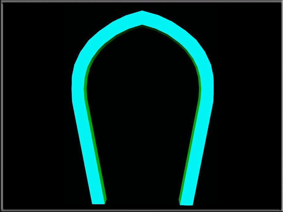 Pointed Horseshe Arch Low-poly 3D model_1