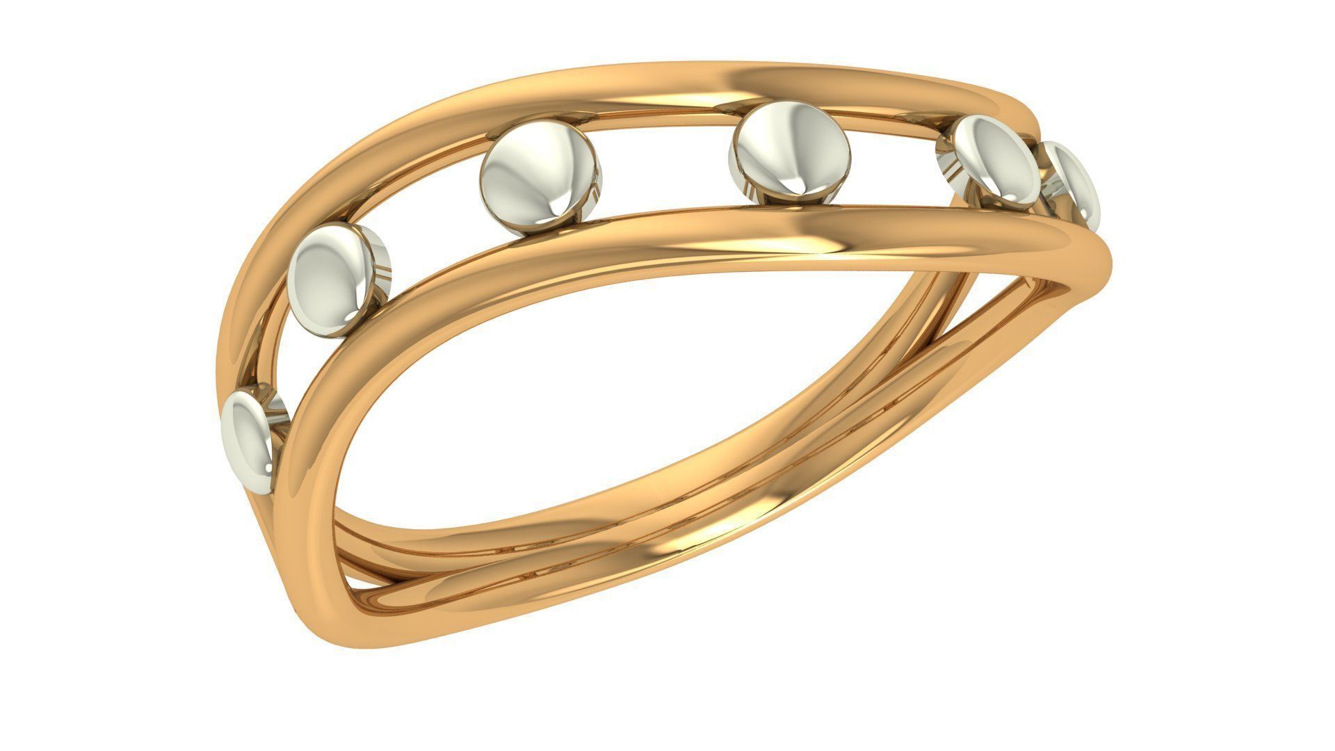 Fusion Wire Mesh Plain Gold Ring 3dm stl renders details 3D print model_1