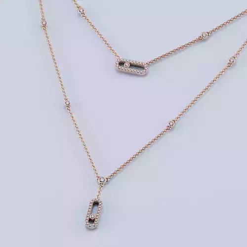 Messika Pendant Necklace Move Uno 2 Rows Pave 3D print model