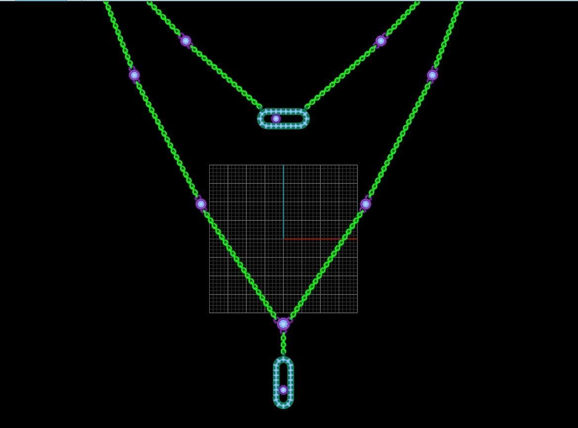 Messika Pendant Necklace Move Uno 2 Rows Pave 3D print model_5