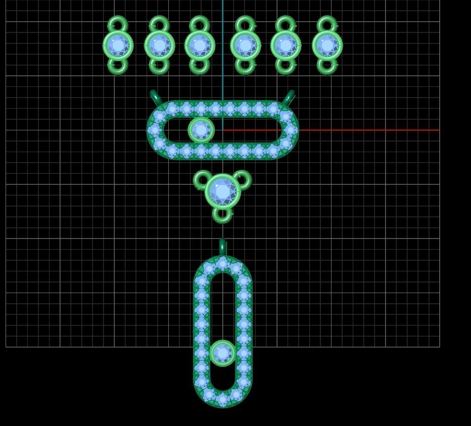 Messika Pendant Necklace Move Uno 2 Rows Pave 3D print model_6