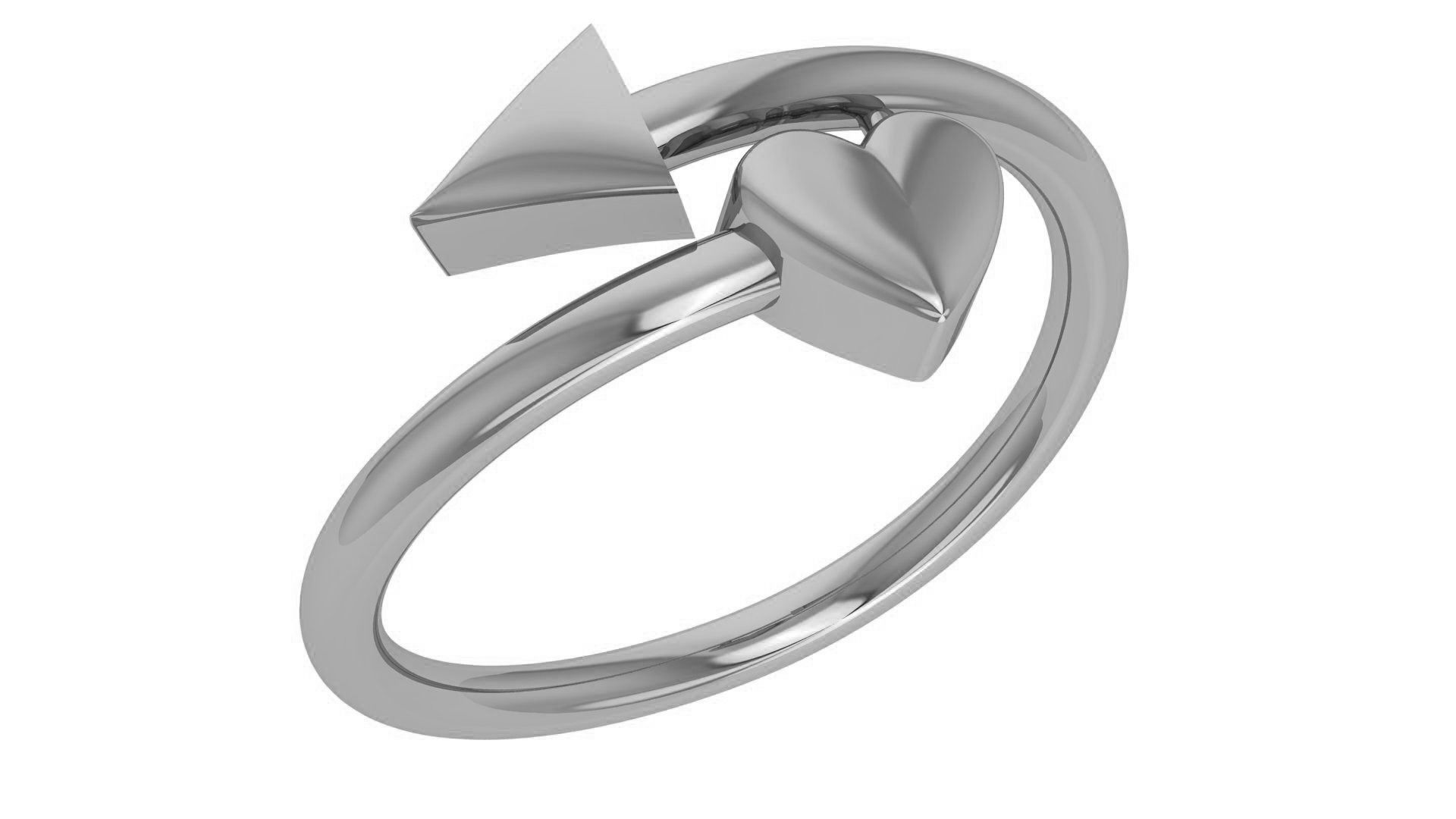 Love Arrow Plain Gold Ring 3dm stl renders details 3D print model_2