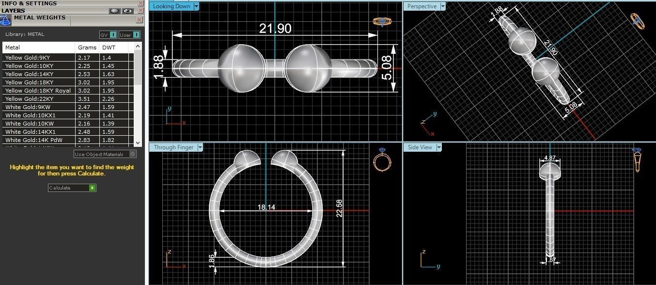Balls Beads Plain Gold Ring 3dm stl renders details 3D print model_3