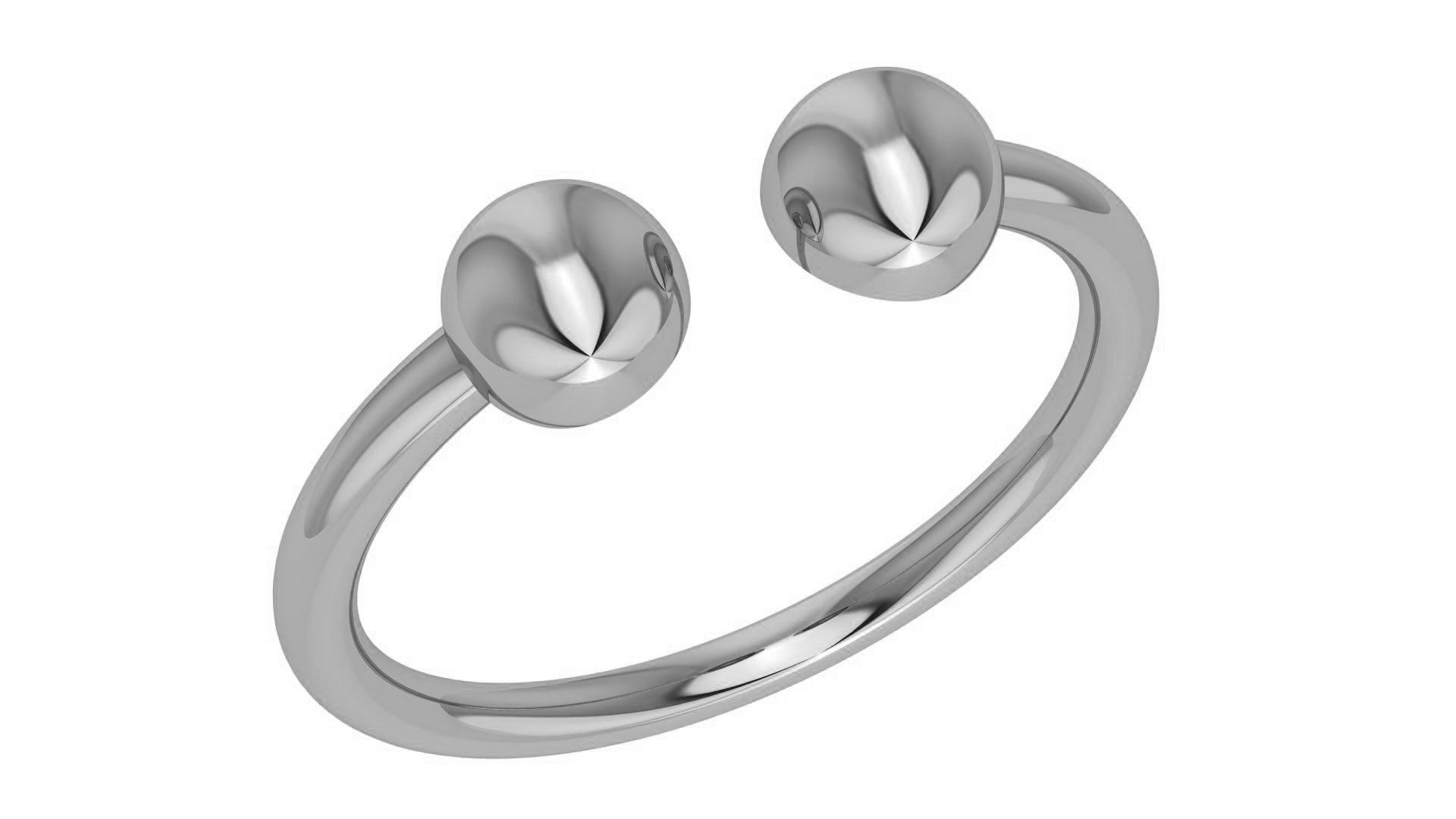 Balls Beads Plain Gold Ring 3dm stl renders details 3D print model_2