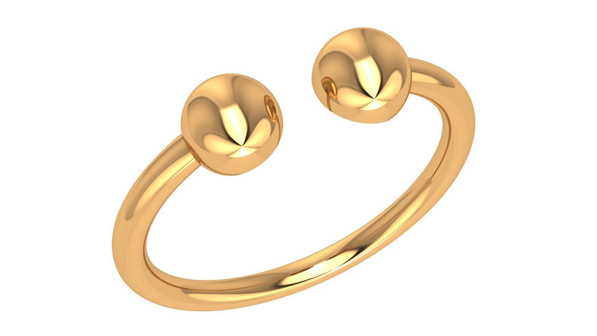 Balls Beads Plain Gold Ring 3dm stl renders details 3D print model_1