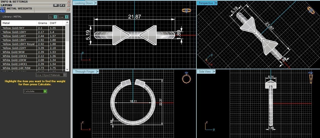 Celestial Arrows Plain Gold Ring 3dm stl renders details 3D print model_3