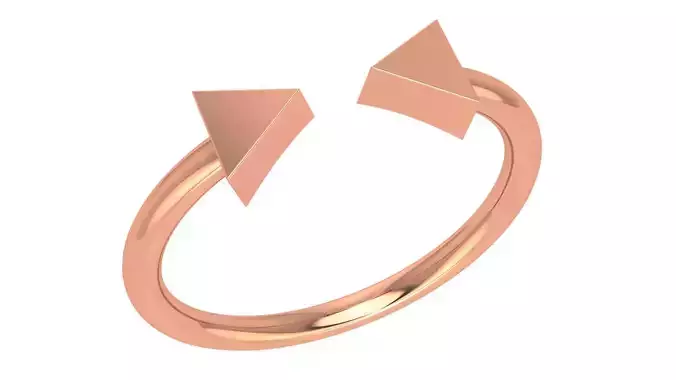 Celestial Arrows Plain Gold Ring 3dm stl renders details 3D print model