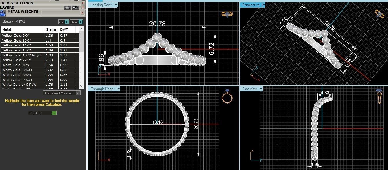Beads Plain Gold Ring 3dm stl renders details 3D print model_3