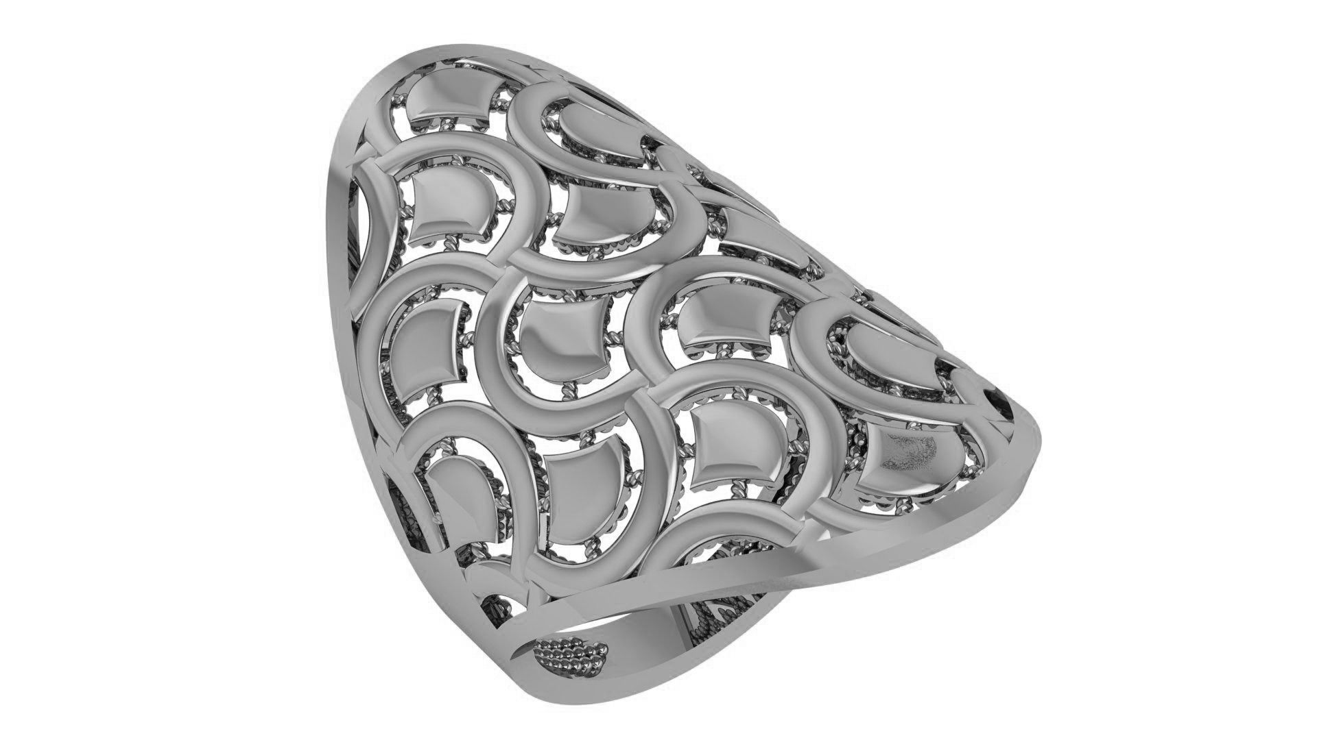 Fusion Wire Mesh Plain Gold Ring 3dm stl renders details 3D print model_2