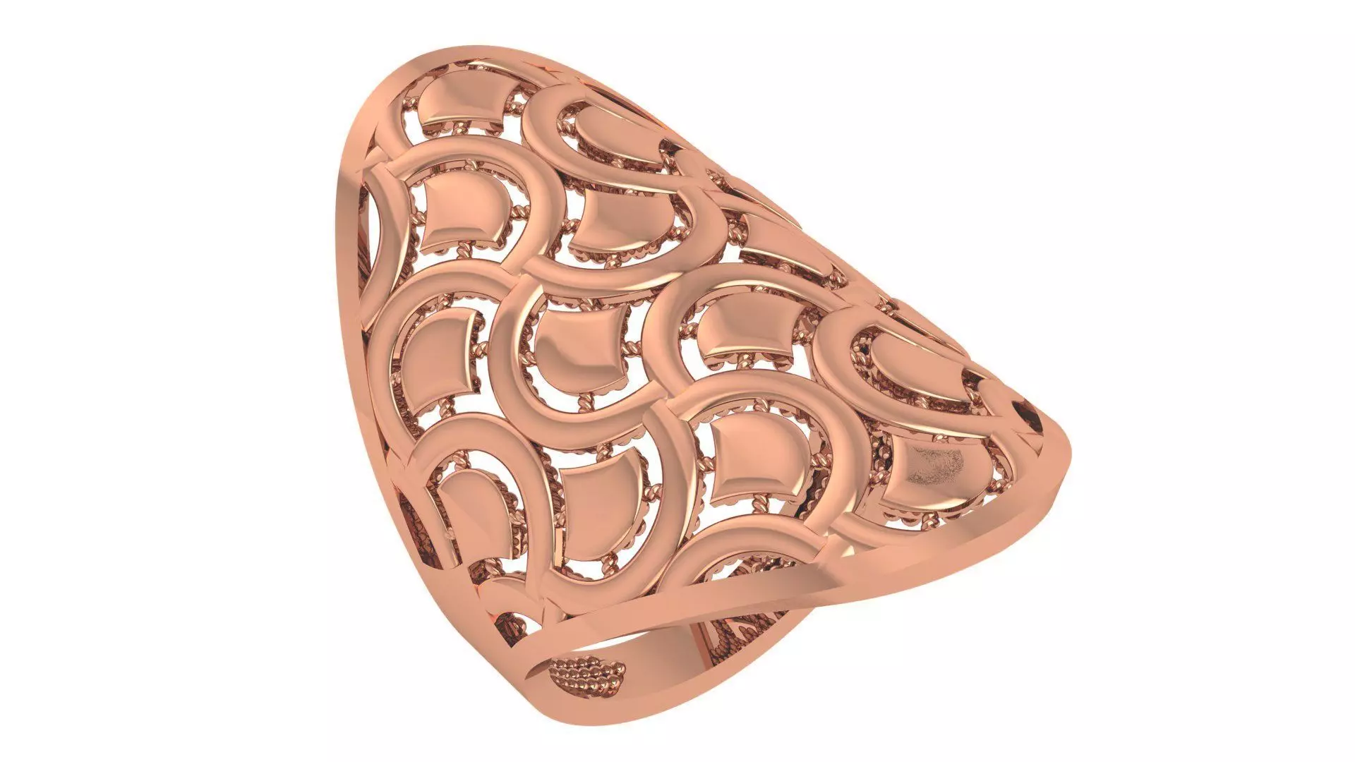 Fusion Wire Mesh Plain Gold Ring 3dm stl renders details 3D print model_0