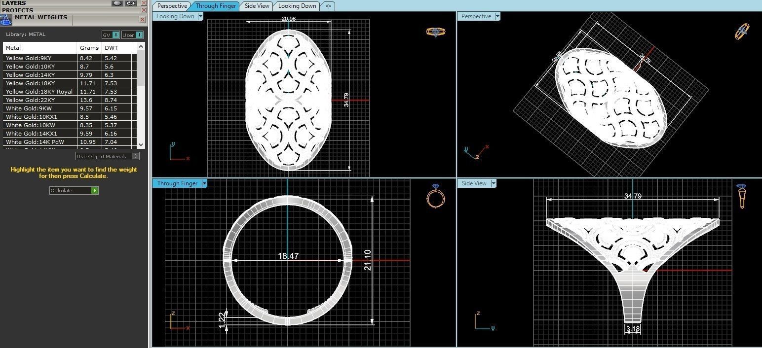 Fusion Wire Mesh Plain Gold Ring 3dm stl renders details 3D print model_3