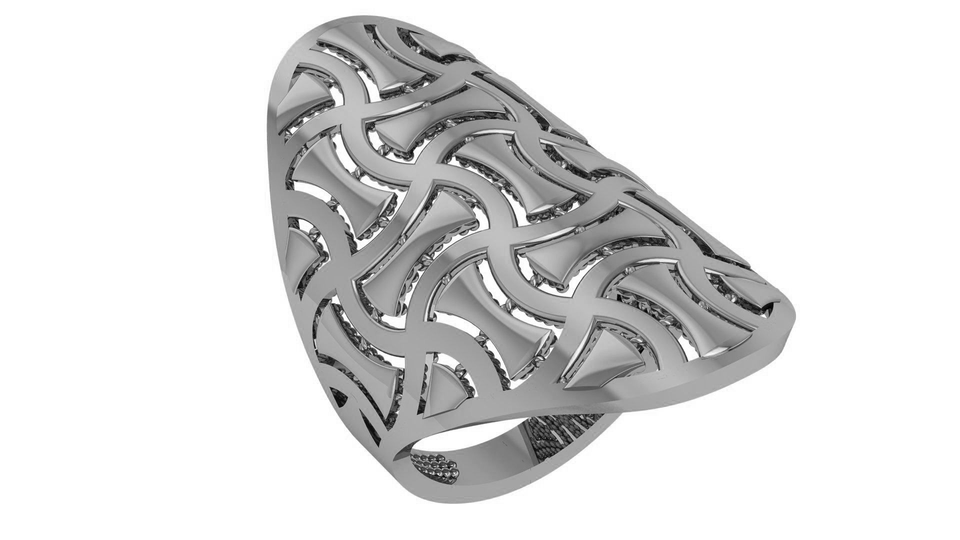 Fusion Wire Mesh Plain Gold Ring 3dm stl renders details 3D print model_2