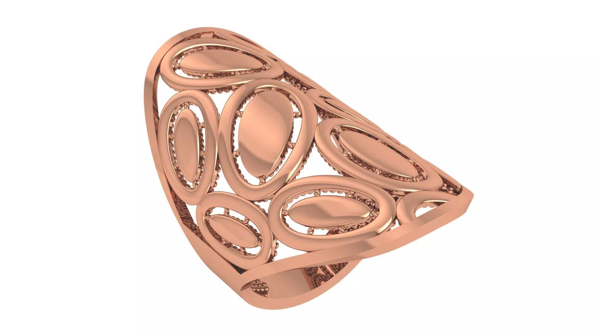 Fusion Wire Mesh Plain Gold Ring 3dm stl renders details 3D print model_0