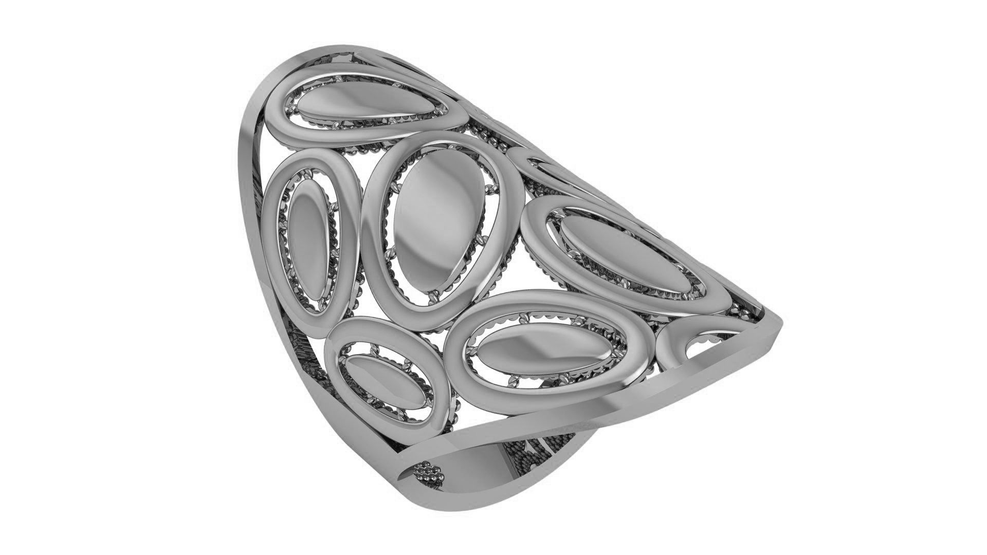 Fusion Wire Mesh Plain Gold Ring 3dm stl renders details 3D print model_2