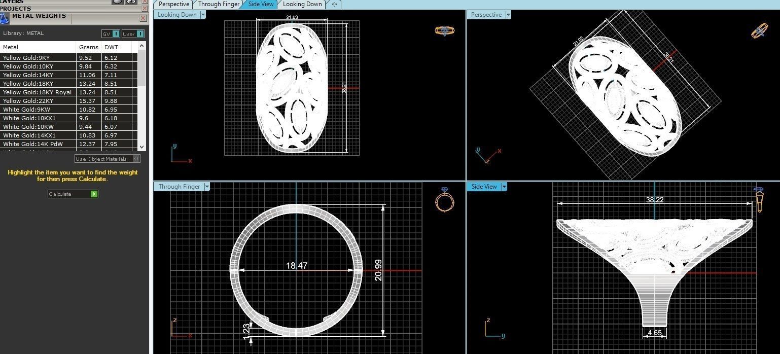 Fusion Wire Mesh Plain Gold Ring 3dm stl renders details 3D print model_3