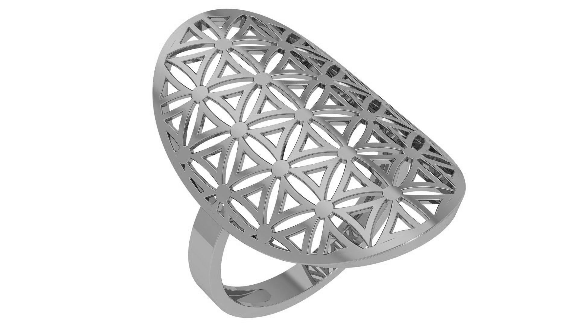 Fusion Wire Mesh Plain Gold Ring 3dm stl renders details 3D print model_2