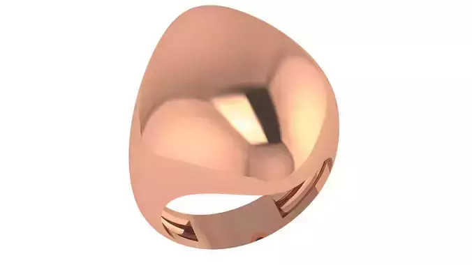 Nugget Plain Gold Ring 3dm stl renders details