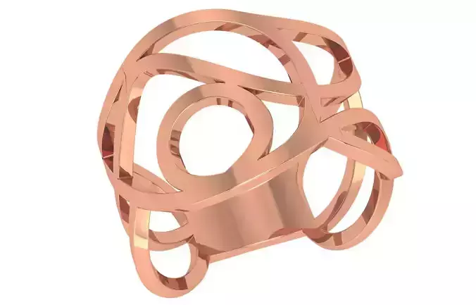Wire Mesh Plain Gold Ring 3dm stl renders details
