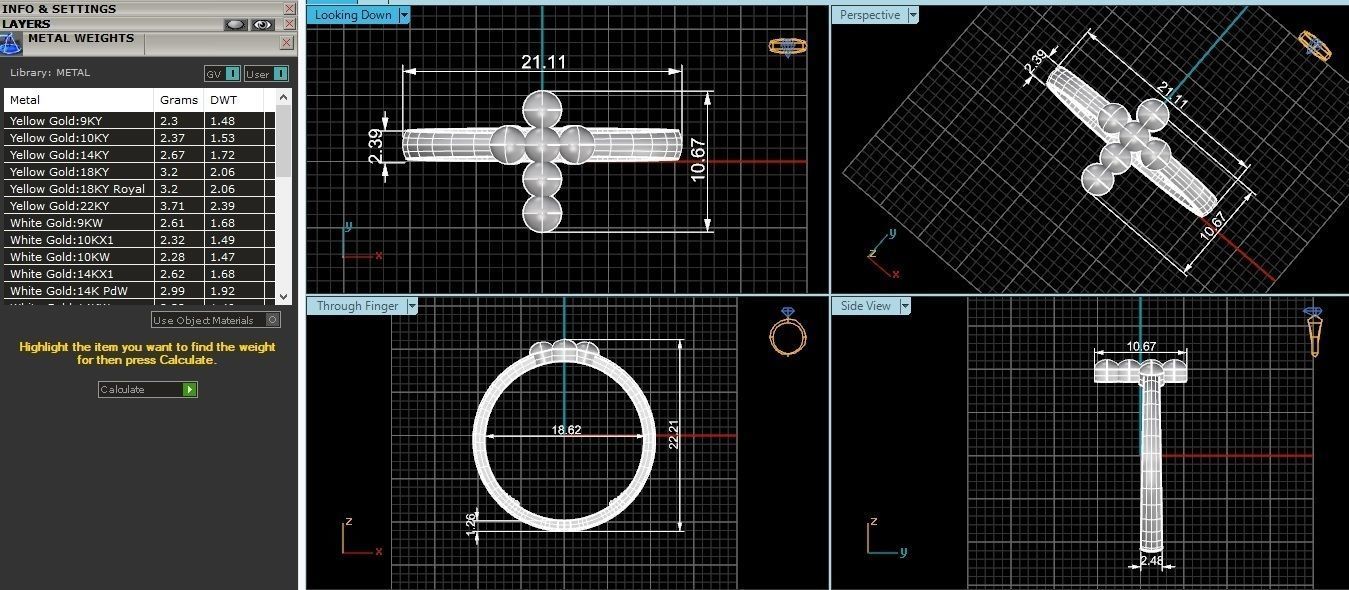 Cross Plain Gold Ring 3dm stl renders details 3D print model_3