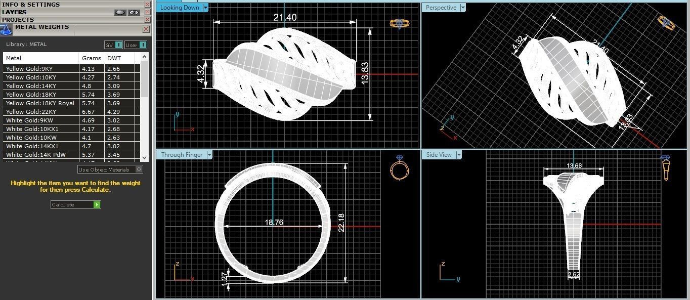Wire Plain Gold Ring 3dm stl renders details 3D print model_3