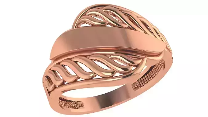 Wire Plain Gold Ring 3dm stl renders details