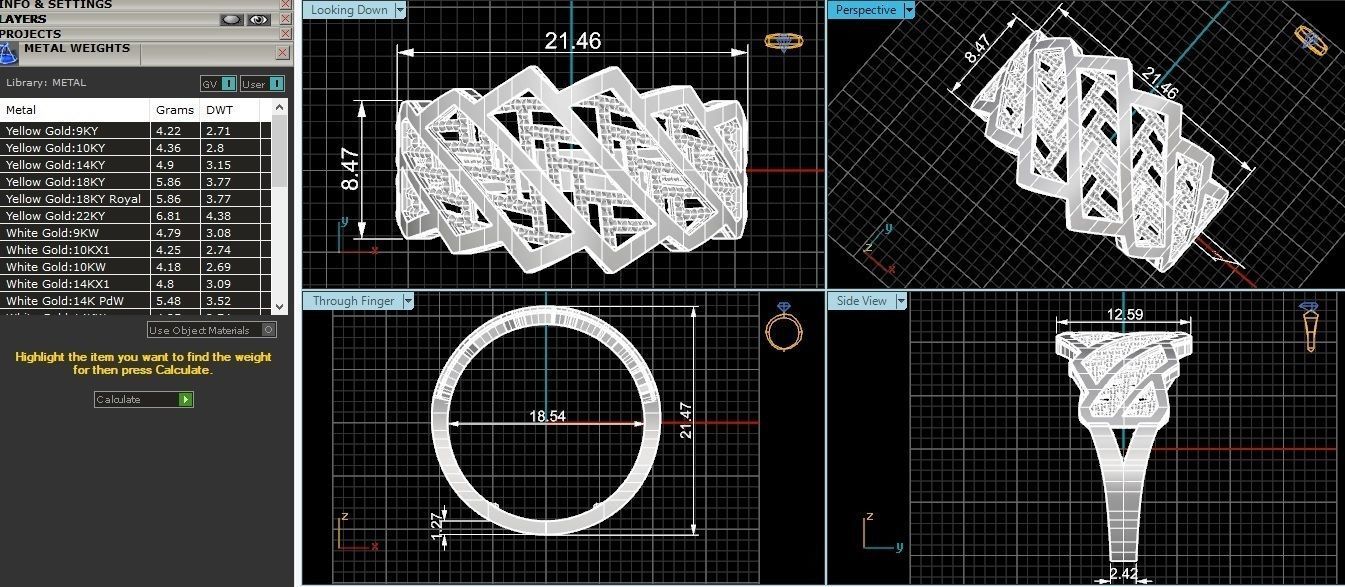 Beads Fusion Mesh Wire Plain Gold Ring 3dm stl renders details 3D print model_3