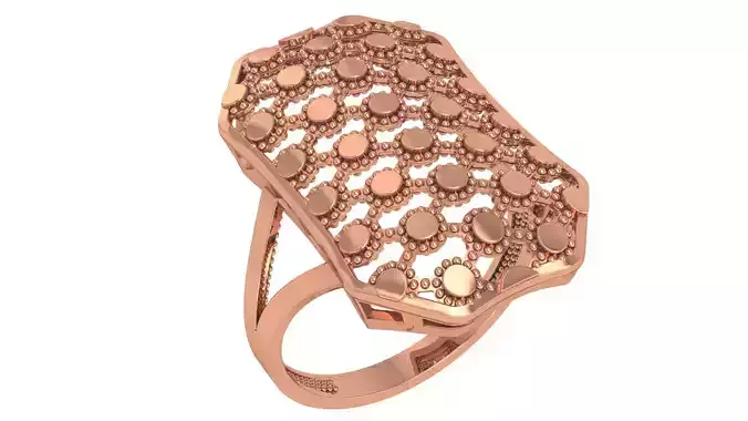 Fusion Wire Mesh Plain Gold Ring 3dm stl renders details 3D print model