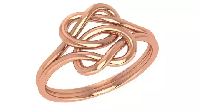 Wire Knot Plain Gold Ring 3dm stl renders details 3D print model