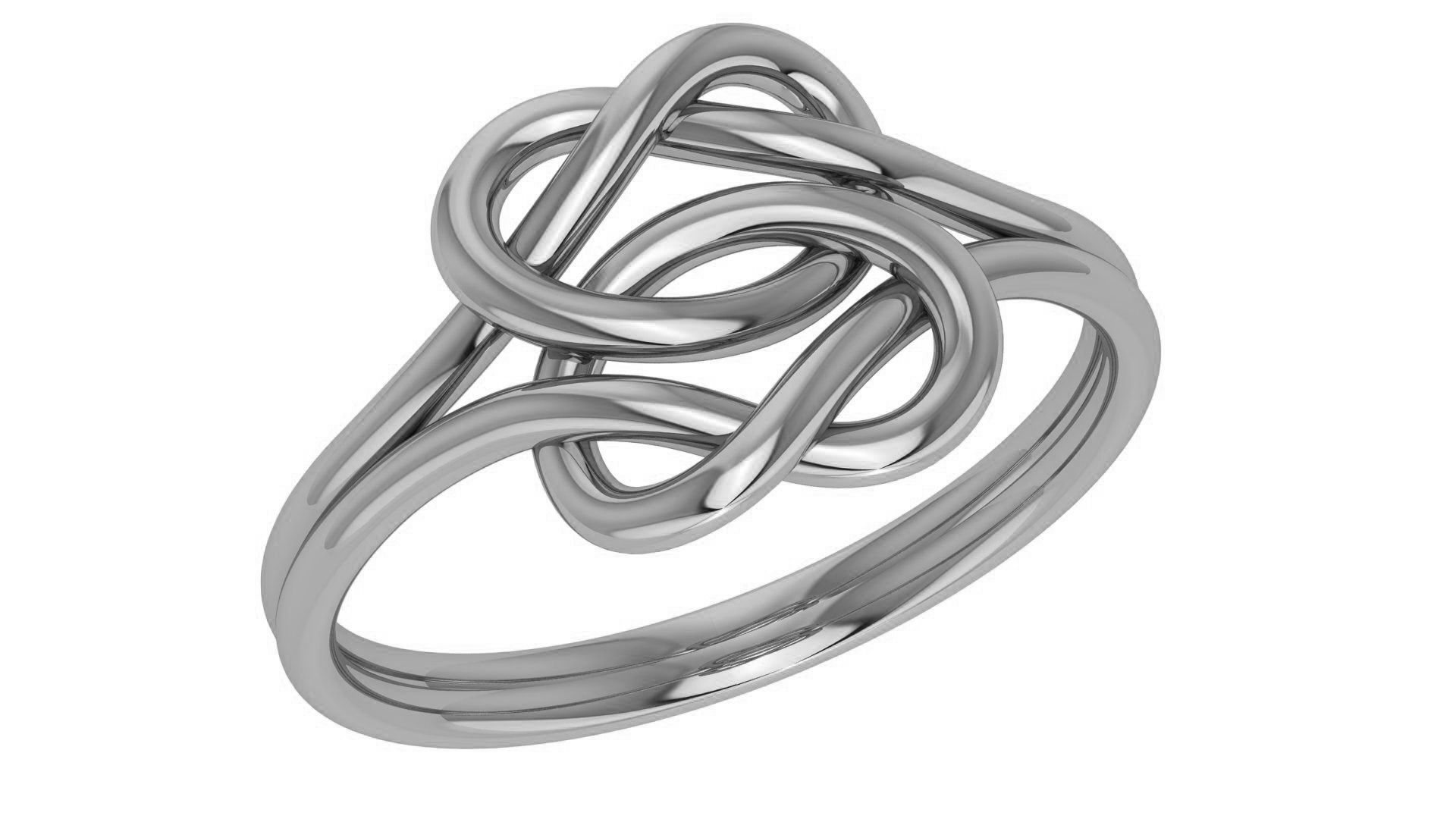Wire Knot Plain Gold Ring 3dm stl renders details 3D print model_2