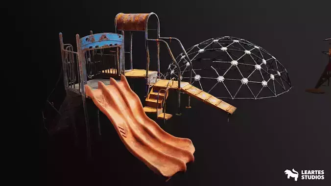 Post Apocalyptic Playground Equipment VOL 1 Low-poly 3D model