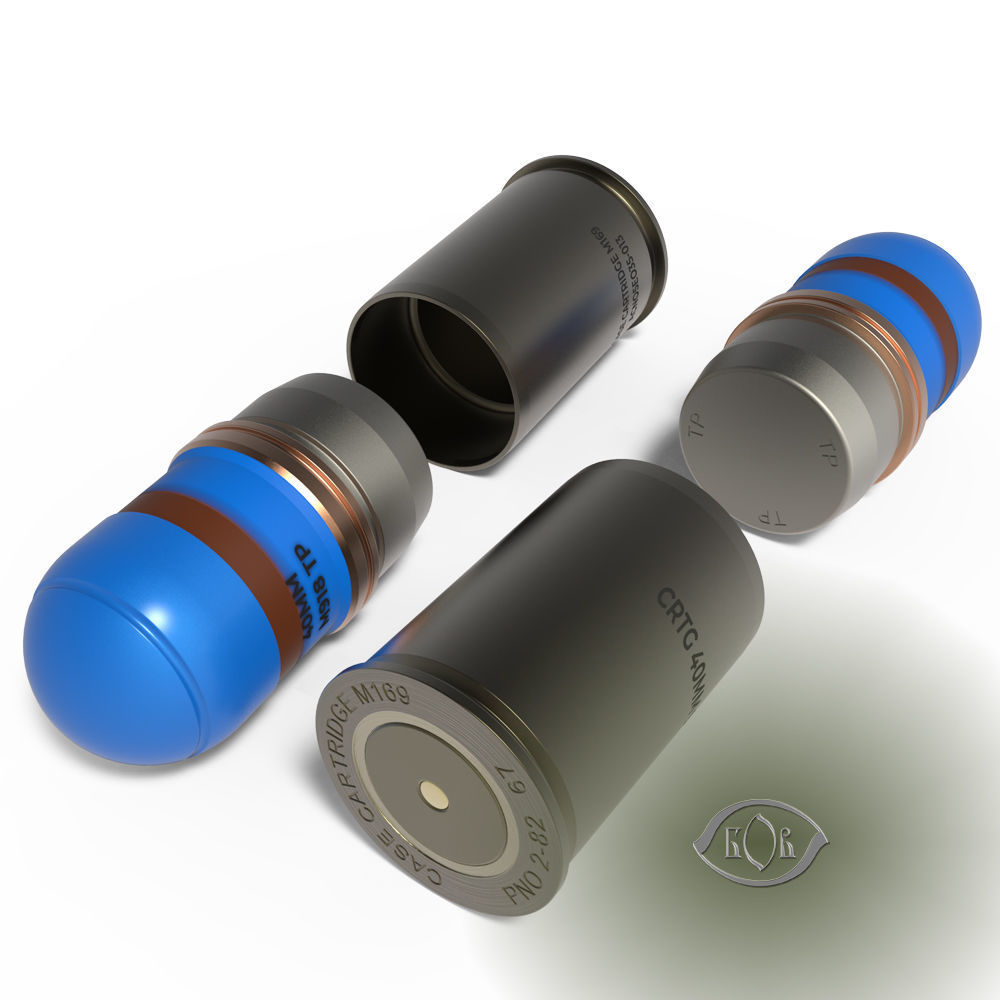 M918 40mm Projected Grenade Shell Projectile Cartridge  3D model_1