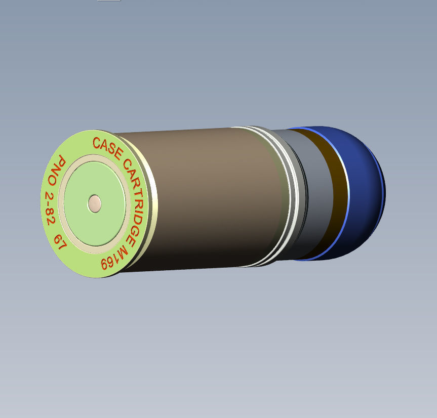 M918 40mm Projected Grenade Shell Projectile Cartridge  3D model_4