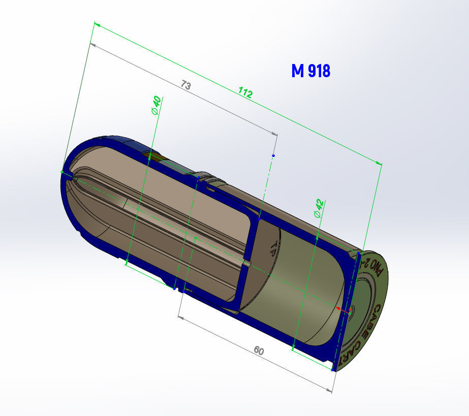M918 40mm Projected Grenade Shell Projectile Cartridge  3D model_2