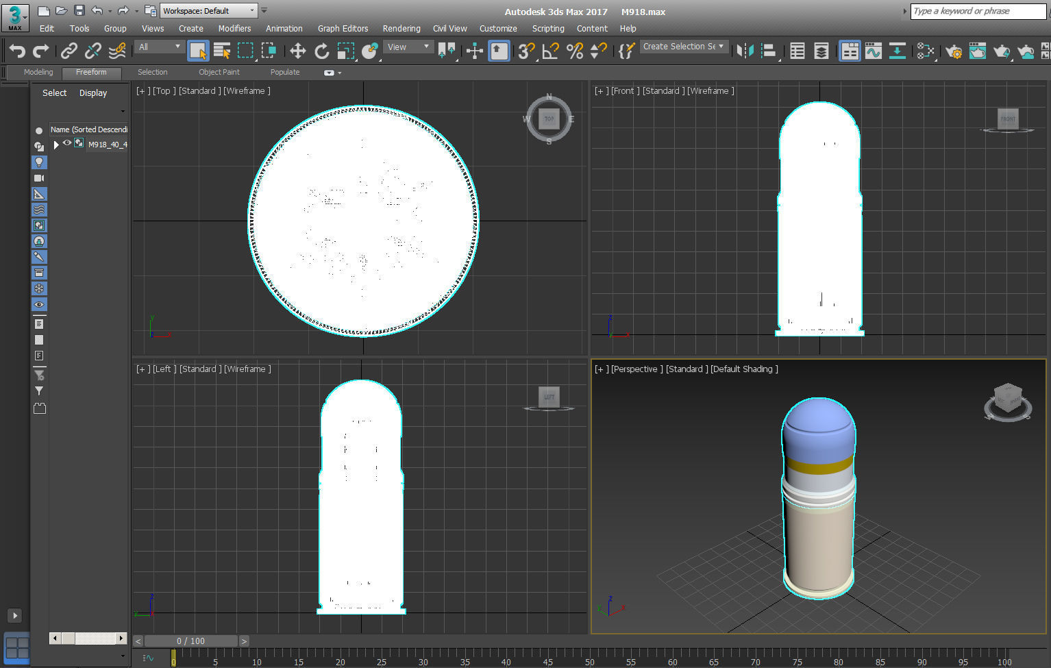 M918 40mm Projected Grenade Shell Projectile Cartridge  3D model_9