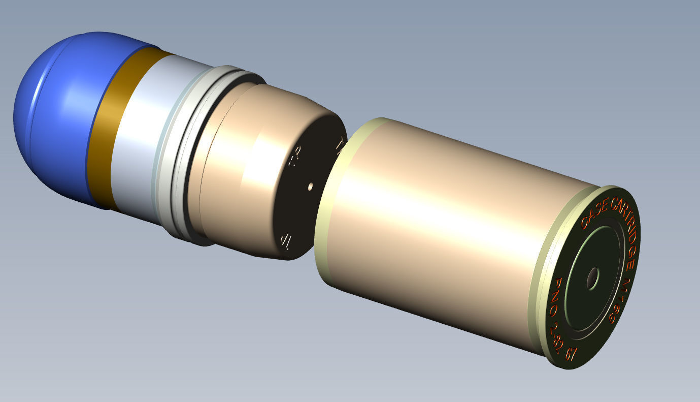 M918 40mm Projected Grenade Shell Projectile Cartridge  3D model_5