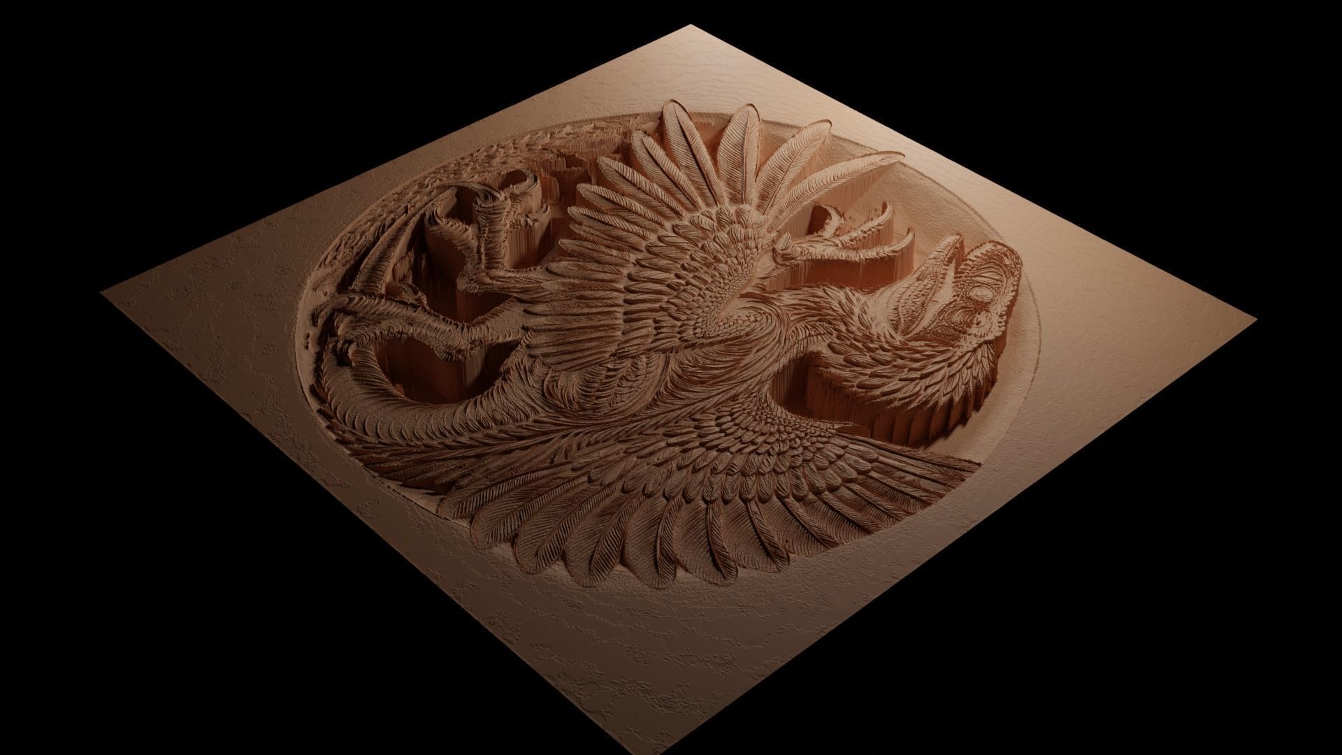 Utahraptor CNC 3d Print High Relief Sand Casting 3D print model_3