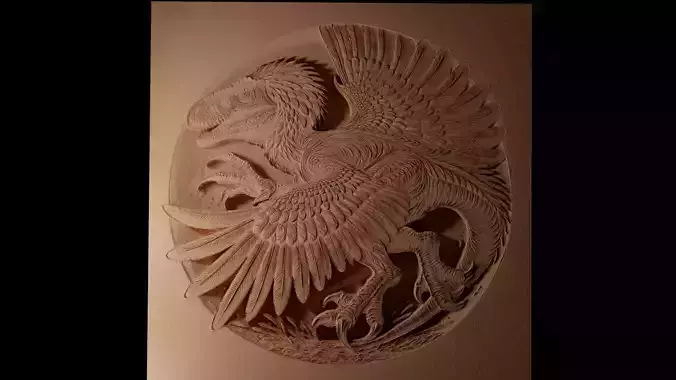 Utahraptor CNC 3d Print High Relief Sand Casting 3D print model