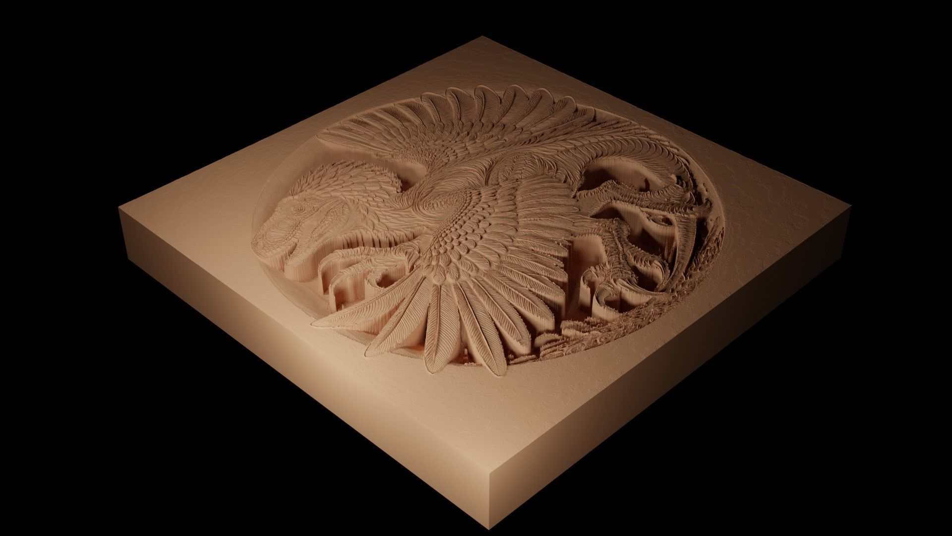 Utahraptor CNC 3d Print High Relief Sand Casting 3D print model_2