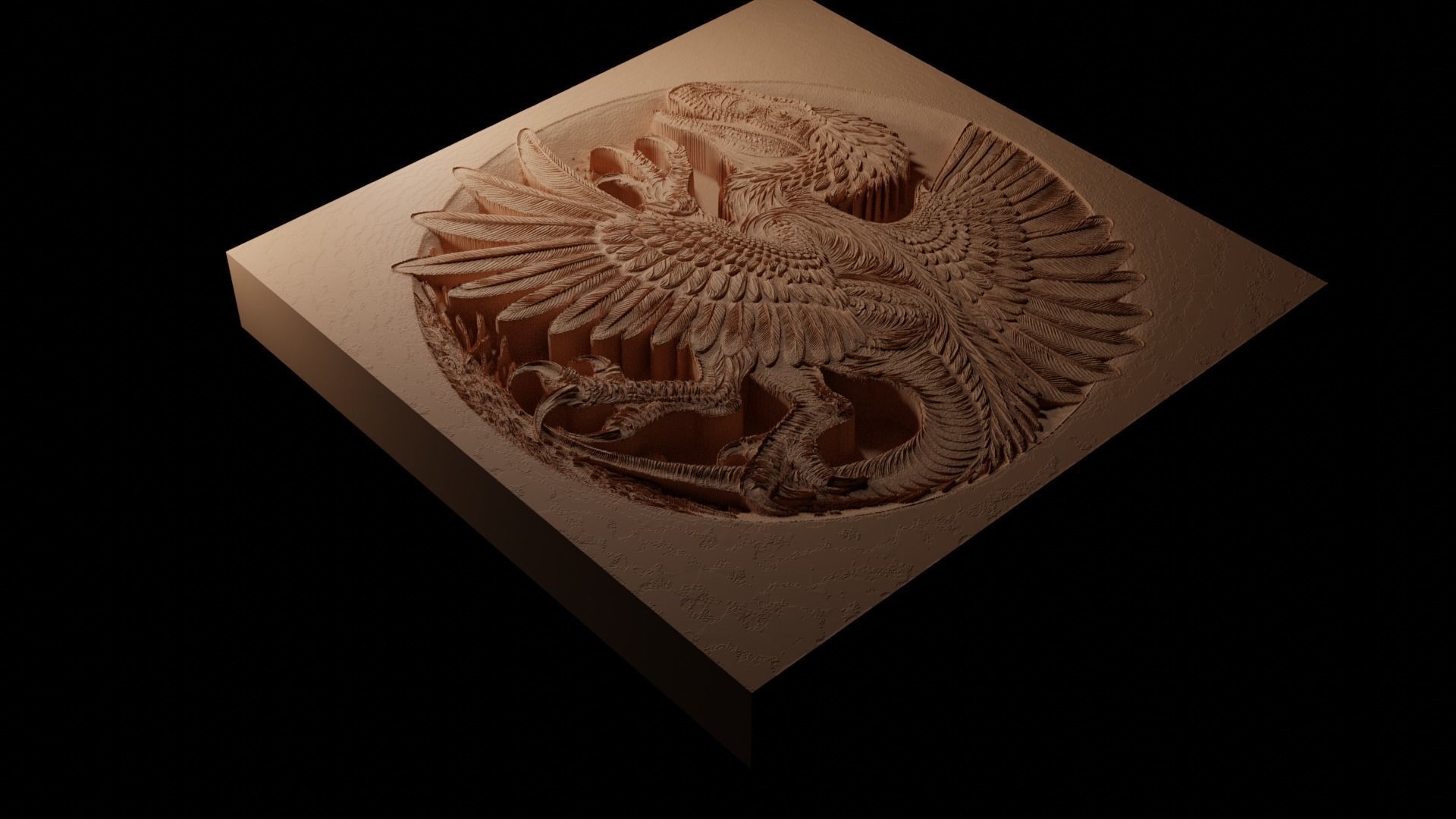 Utahraptor CNC 3d Print High Relief Sand Casting 3D print model_1