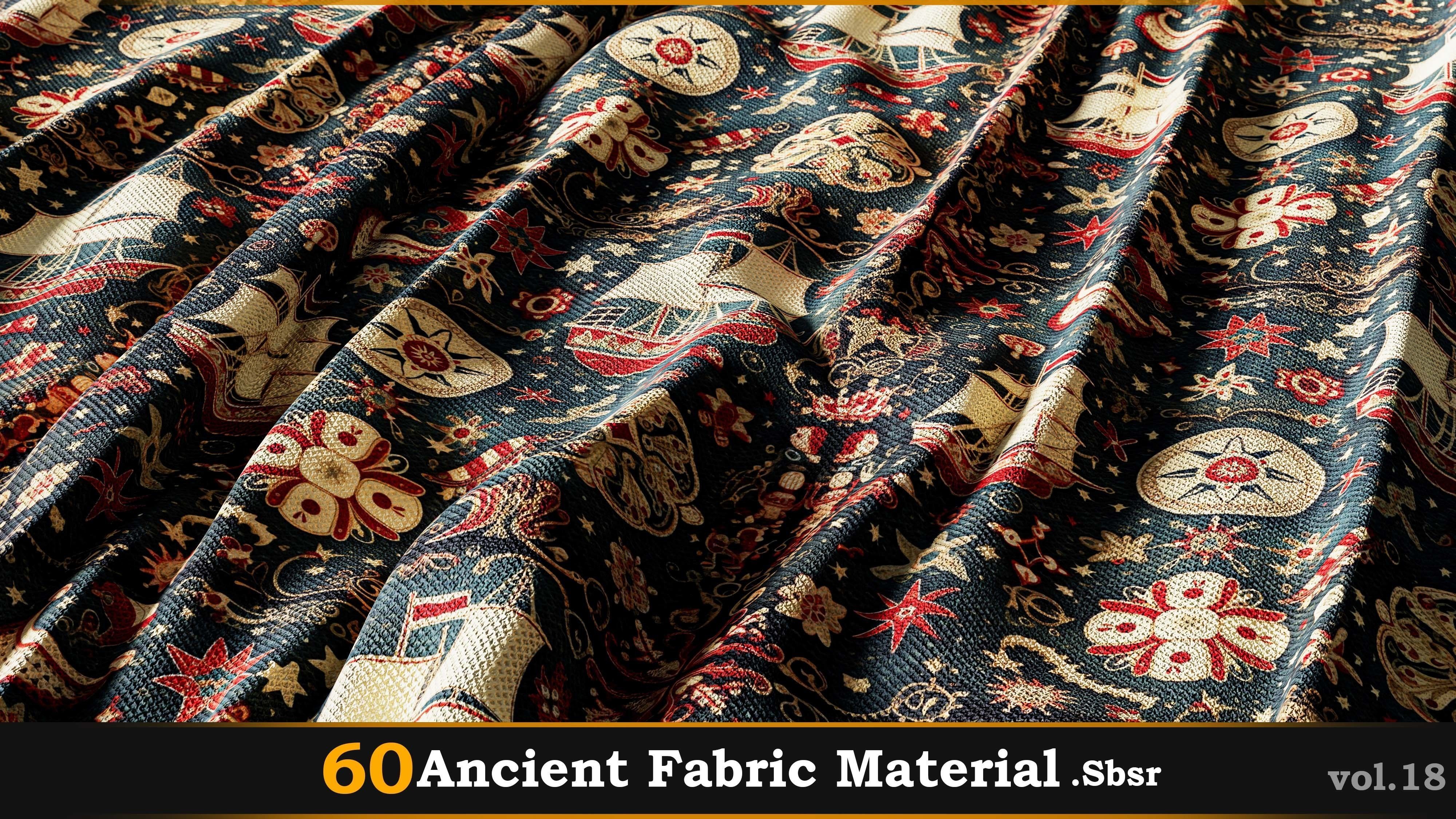 60 Ancient Fabric Material-Sbsar Vol-18 Texture_51