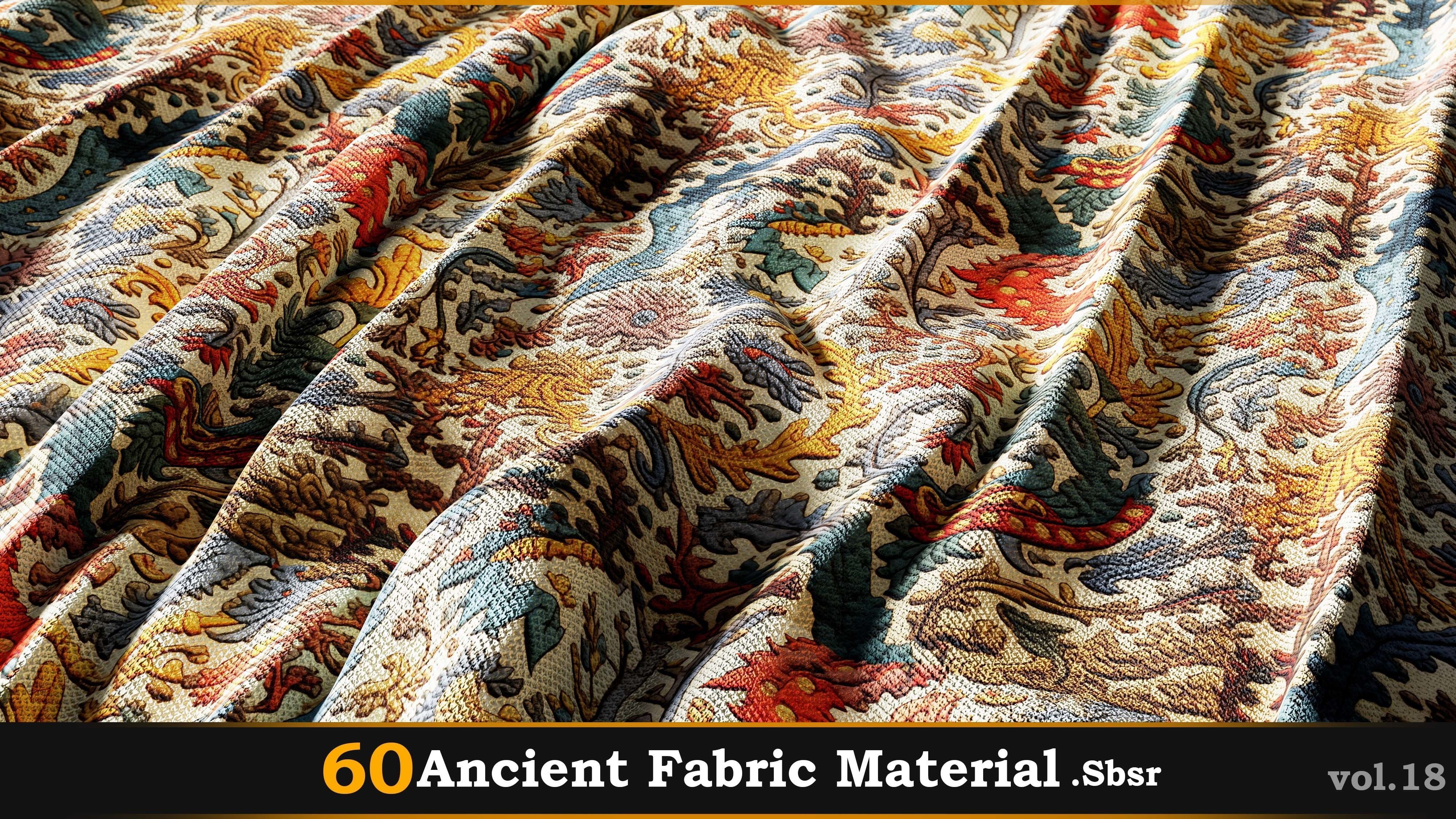 60 Ancient Fabric Material-Sbsar Vol-18 Texture_39