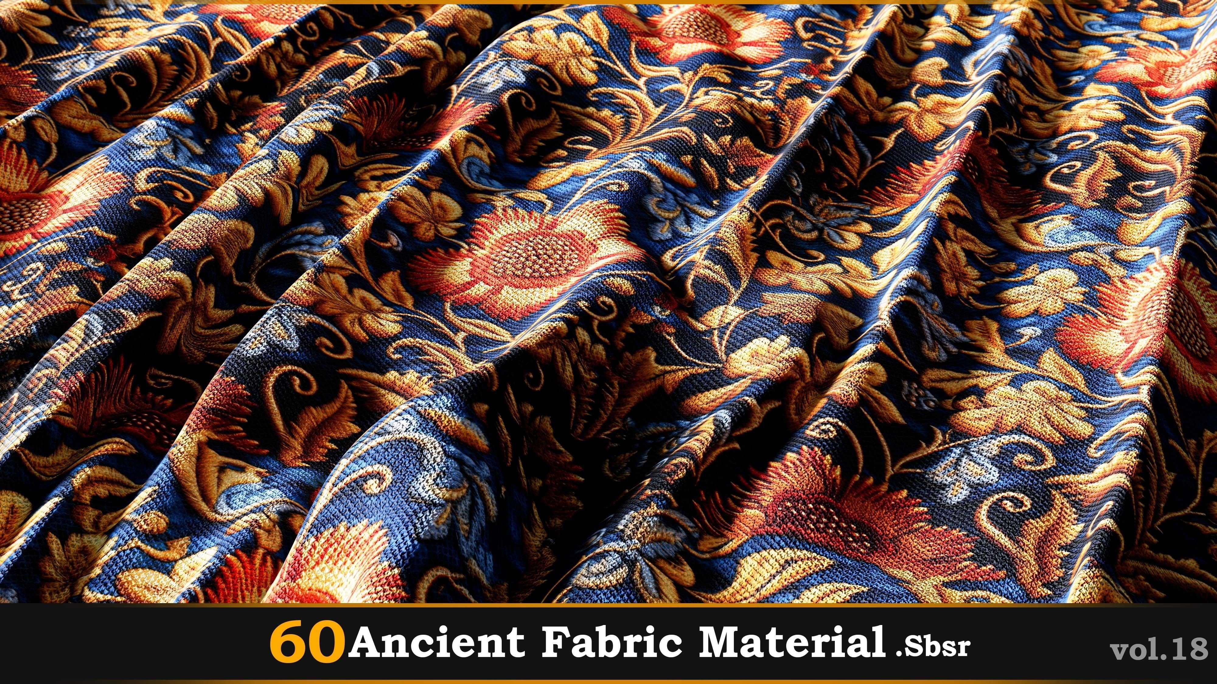 60 Ancient Fabric Material-Sbsar Vol-18 Texture_36