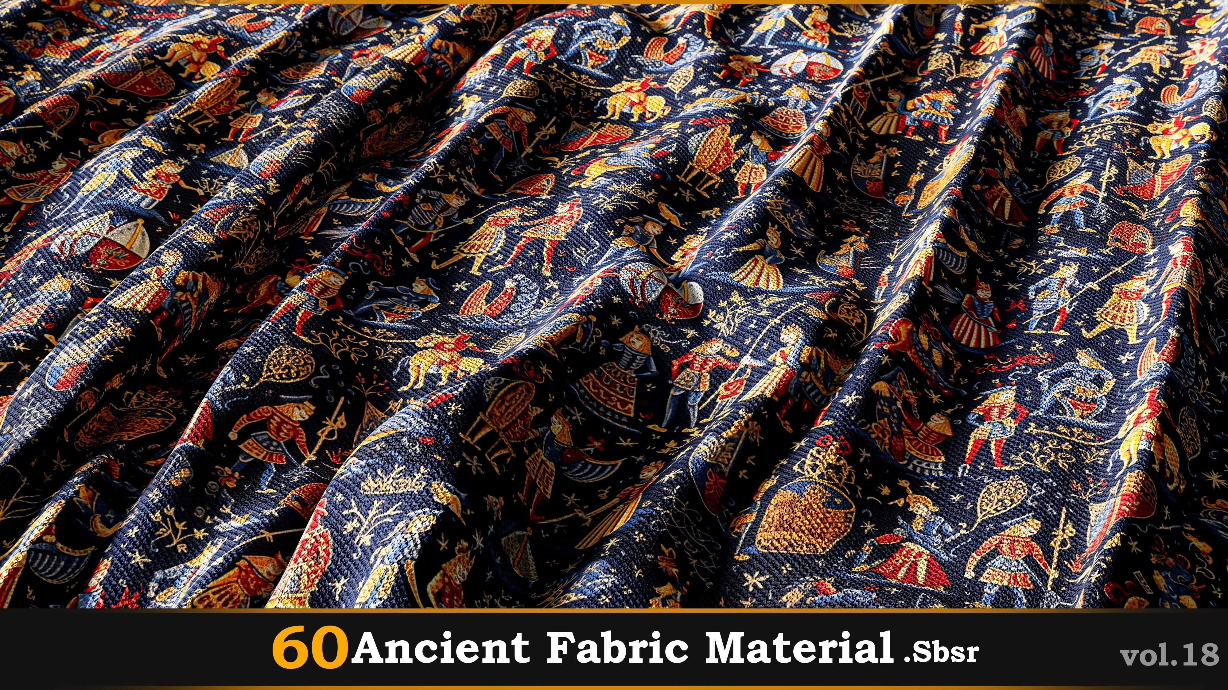 60 Ancient Fabric Material-Sbsar Vol-18 Texture_56