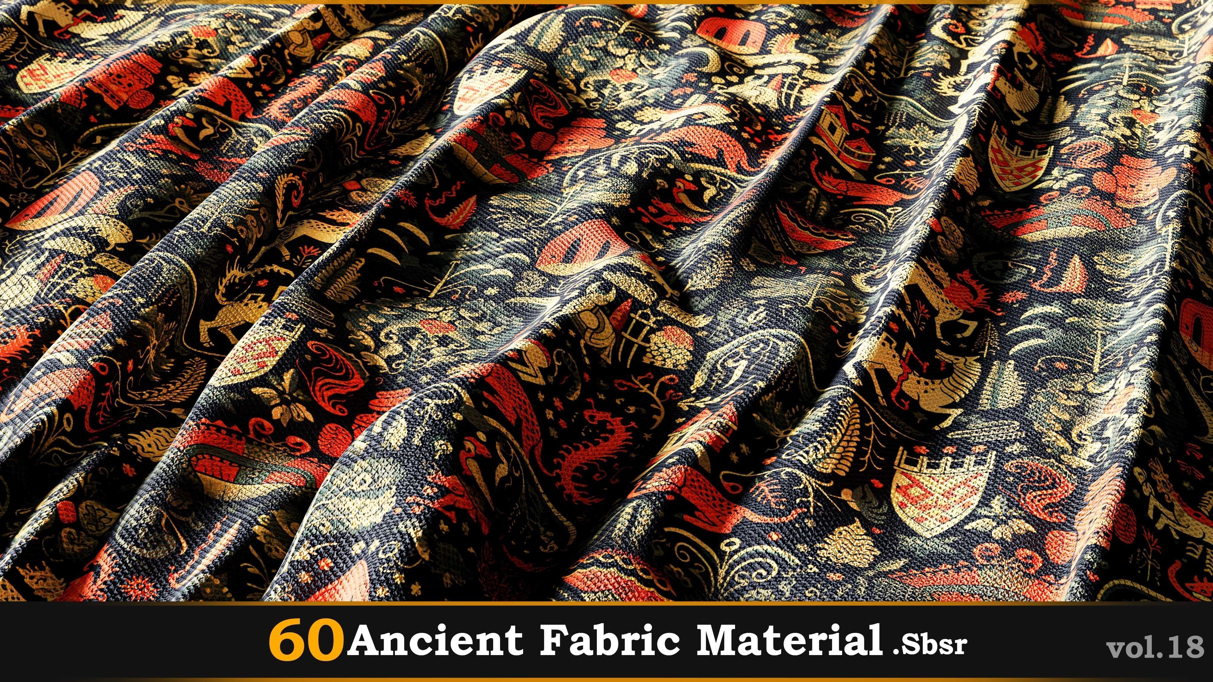 60 Ancient Fabric Material-Sbsar Vol-18 Texture_46