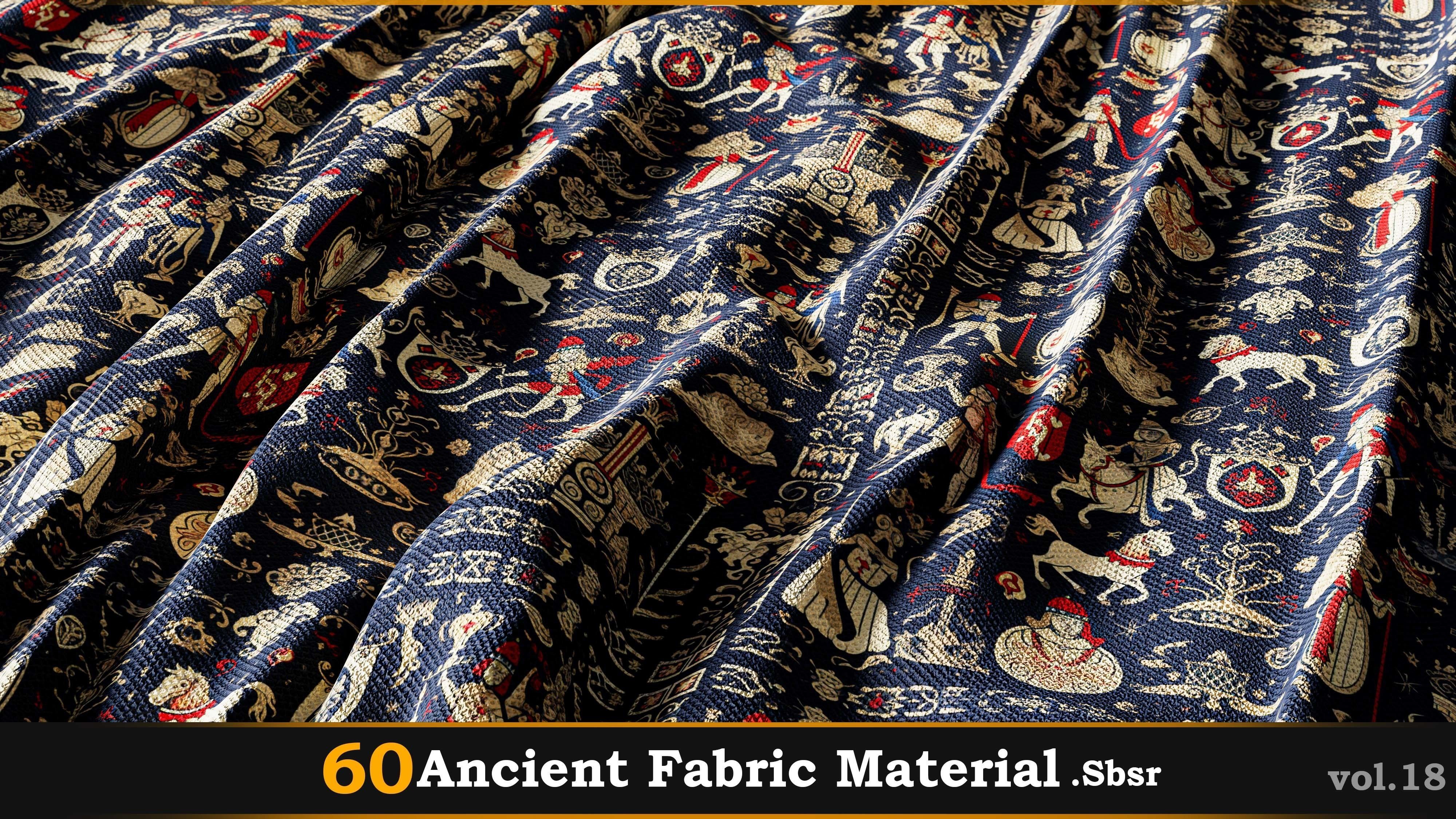 60 Ancient Fabric Material-Sbsar Vol-18 Texture_57