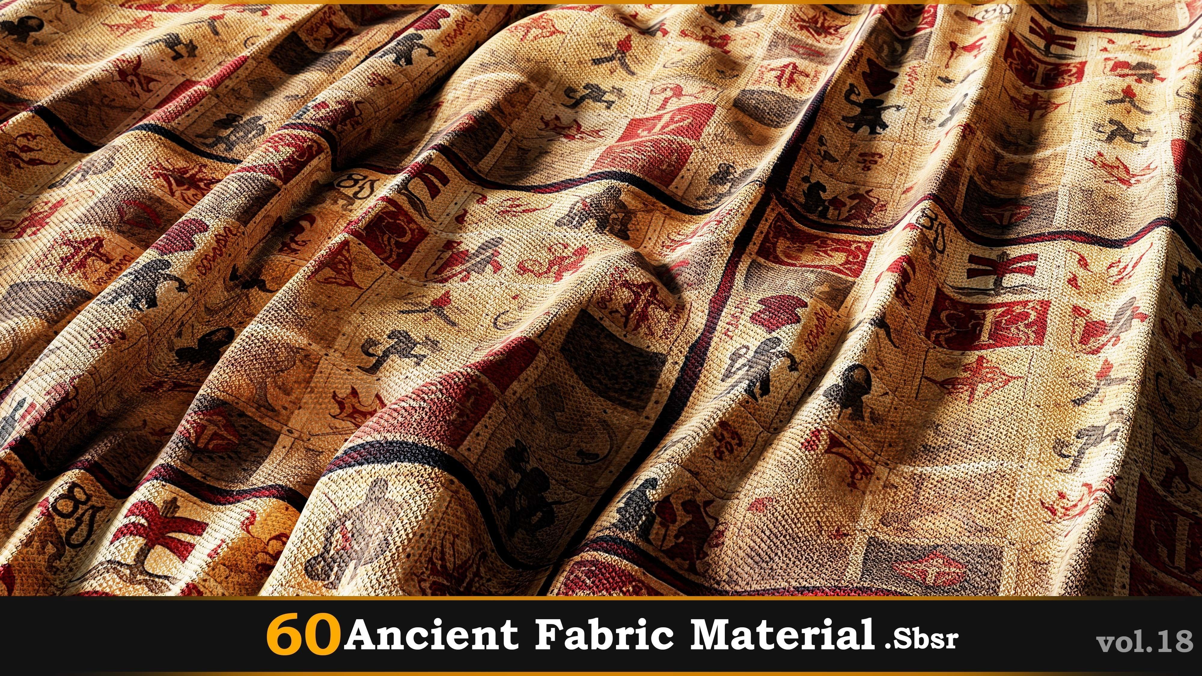 60 Ancient Fabric Material-Sbsar Vol-18 Texture_43